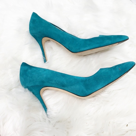 J. Crew Elsie Suede Heels in Hedgerow Green sz 8.5 - Picture 10 of 15